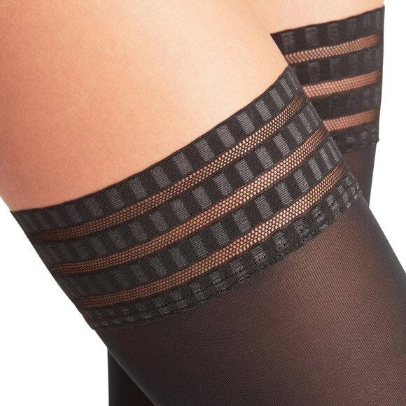 Falke Pure Matt 50 Stay Up Tights, Black Size M/II - Picture 3 of 11